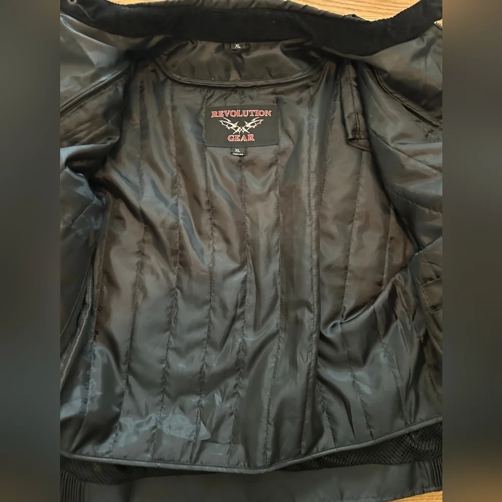Revolution Black Street Racing Jacket with Orange Stripe Mens Size XL